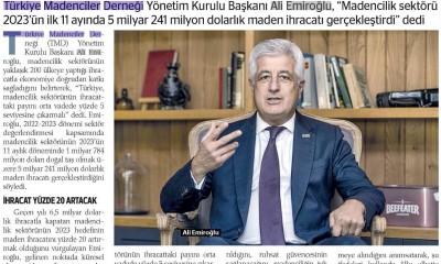 Türkiye'nin madencilik sektörü, 2024'te ihracat oranını artırmayı hedefliyor